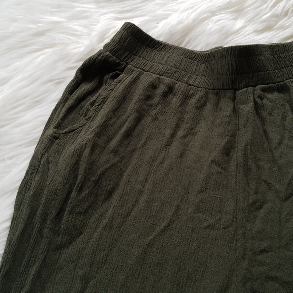 Forever 21 green flare pants